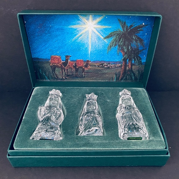 1997 Marquis by Waterford Crystal Nativity Figurine Set "The Three Wise Men" Min - Picture 1 of 7
